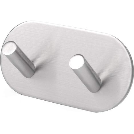 Crochet Porte-Serviettes Mural en Inox Brossé 304, Argent [Courbé] Porte-Serviettes sans Design Perçage pour Salle de Bain ou Cuisine, Plus Besoin de Perçage, Adhésif 3M de grande Qualité (1/3)