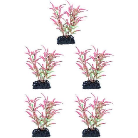 feuilles en plastique décoratives pour aquarium (sans poissons ni animaux de compagnie)-Red (1/5)