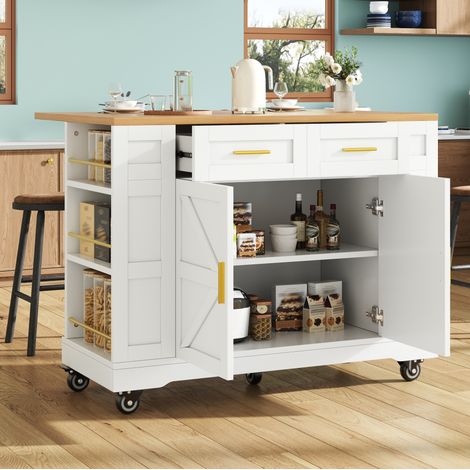mobile contenitore 120 cm estraibile cucina MDF bianco OKMYHOME (1/5)