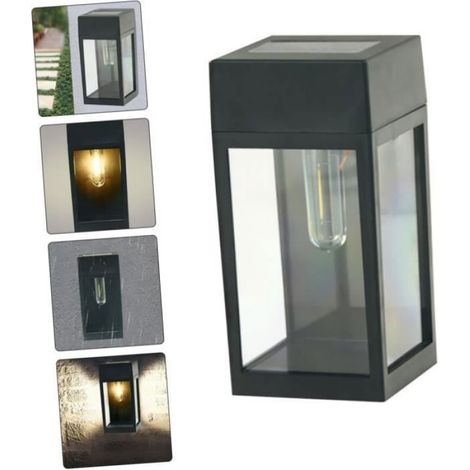 1 PCS Réverbère, Porte Maison LED Applique Murale Décorative, Applique Murale Solaire Extérieure (1/4)