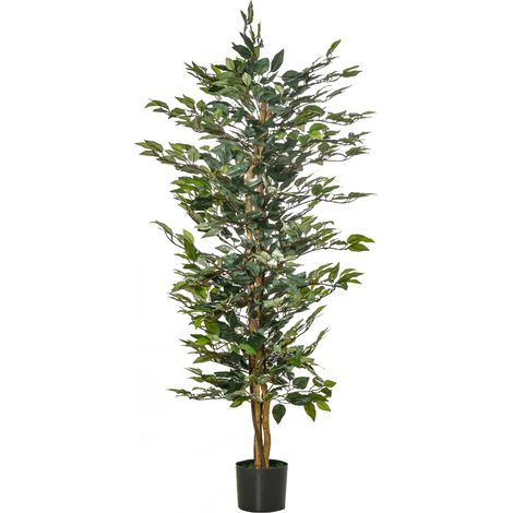 Árbol ficus artificial decorativo 150 cm en maceta de plástico HOMVRA (1/5)