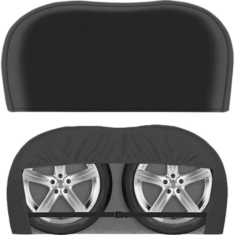 Couvoirs de roue Couvoirs de pneus de secours de 26-30 pouces 2PCS RV Tire Cover Couvertures de protection des roues auto-poussières étanches Les roues de voiture imperméables d'Oxford couvren (1/5)