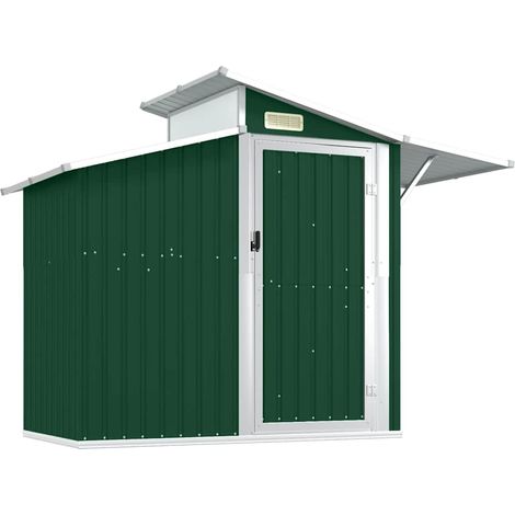 Garden Shed Green 270x130x208.5 cm Galvanised Steel vidaXL (1/5)