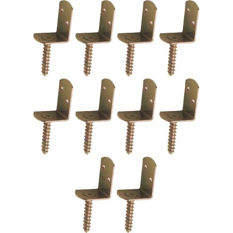 Cyclingcolors – 10x équerre de fixation en L acier zingué avec vis M8 x 40mm – Pour assemblage de panneaux de palissade et clôtures – Support bois