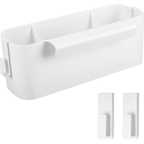 Hanging Storage Basket, Plastic Hanging Bedside Organizer for Bunk Beds with 2 Removable Hooks, Multi-Table Storage for Office, School, Home, Dormitory, Magazine/Bed Basket (1/5)