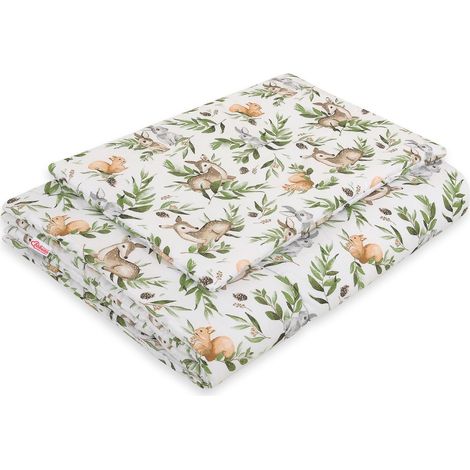 Juego de cama infantil con relleno 120x90cm - verde bosque (1/2)