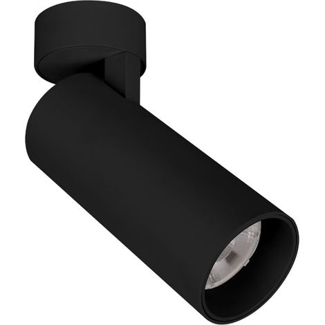 Plafonnier LED 12W Spot mural Spot lumineux orientable, 3000K Blanc Chaud Lumière Jaune IP20 Anti-éblouissement Salon Cuisine Couloir Restaurant Décoration Éclairage d’accentuation – NOIR