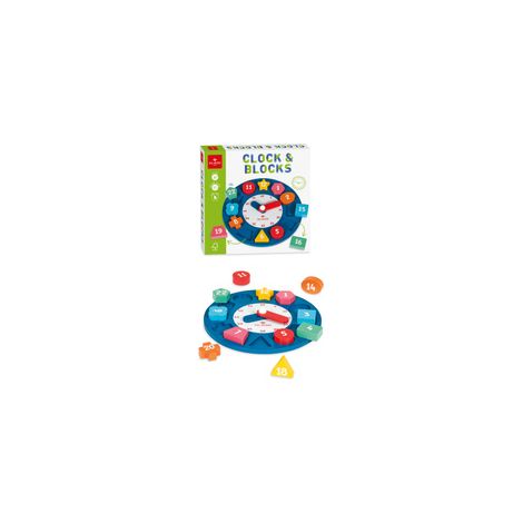 Horloge en bois avec puzzle éducatif à trier