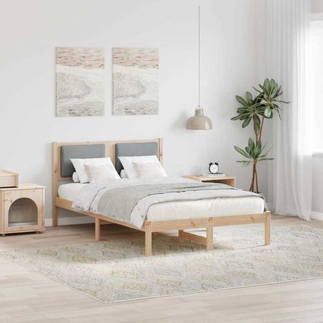 Cadre de lit-Structure de lit Gris clair 120 x 200 cm Pin massif 364551 (1/5)