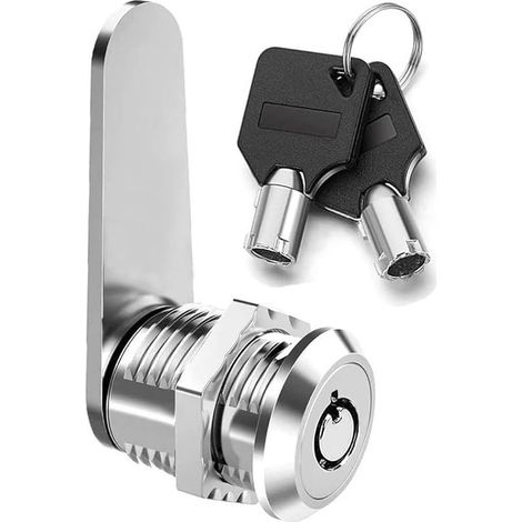 25mm Serrure à came tubulaire filetée avec clés différentes, serrure de boîte aux lettres serrures de porte verrous de tiroir verrous de armoire meuble verrou placard verrou casier (1/5)