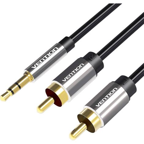 Cavo audio Vention bcfbd 0,5 m (nero) da 2xRCA a 3,5 mm