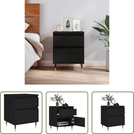 vidaXL Schrank - Nachttisch Schwarz 40x35x50 cm Holzwerkstoff (1/5)