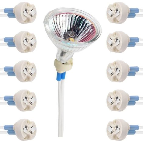 Support de Lampe pour LED Halogène, Connecteur De Ampoule, Céramique Douille Base, 10 Pièces Culot Connecteur Base en Créramique, Support de Lampe, pour G4, GU5.3, GY6.35, GX5.3, GZ4, MR11 (1/5)