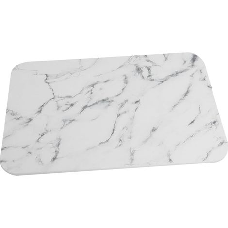 Tapis Absorbant Diatomée Motif Marbré 39x60 Cm Fibre Polyester Séchage Rapide Antidérapant pour Salle De Bain La Cuisine Usage Quotidien (1/5)