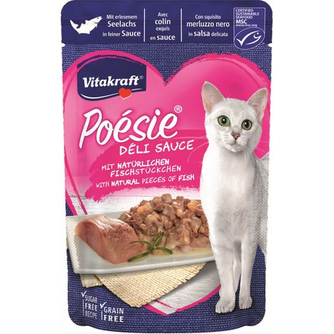 Vitakraft Katzenfutter Poesie DeliSauce, Seelachs - 23 Beutel