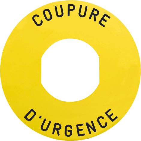 Harmony - étiquette plate - jaune - 'COUPURE D'URGENCE' - Ø60 (ZBY9160) (1/3)