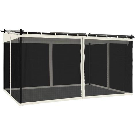 Tonnelle de jardin,Tonnelle avec parois en filet crème 4x3 m acier CFW310778 (1/5)