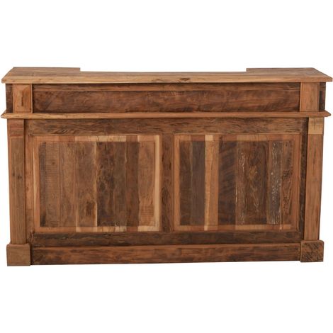 Bar en bois rangements multiples Naturel 55x180x106 cm (1/5)