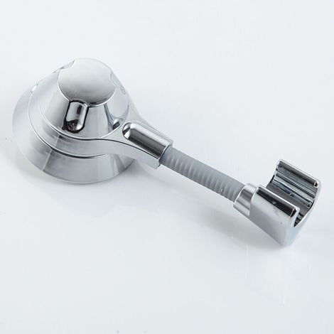 Supporto per soffione doccia regolabile a 360° con ventosa rimovibile – Cromo lucido, senza foratura, universale per il bagno