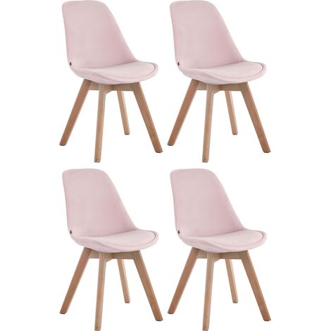 4er Set Besucherstühle Borneo Samt pink natura