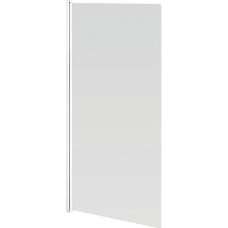 GO by Van Marcke Megalo paroi de baignoire 750x1300mm 1 partie profils blancs 4mm réversible verre de sécurité transparent