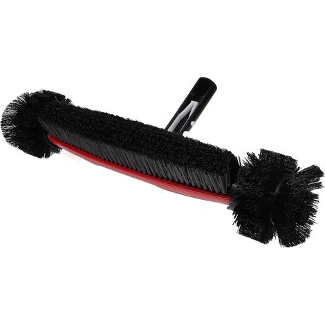 Brosse de Piscine Métallique à Tête Rotative avec Poils Denses pour Nettoyage des Murs et Angles de Piscine (1/5)