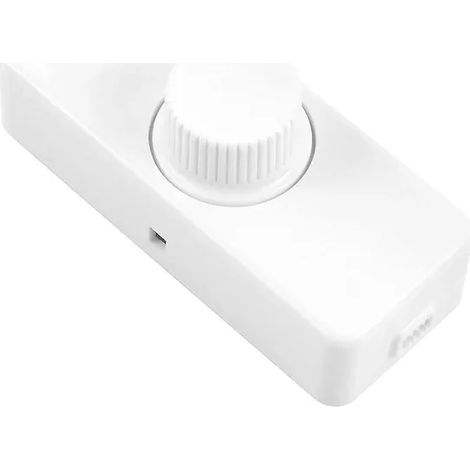 Variateur LED intégré, avec interrupteur rotatif marche/arrêt et bouton de commande. Compatible avec les ampoules LED/incandescentes à intensité variable de 3 à 100 W, blanc. (1/5)