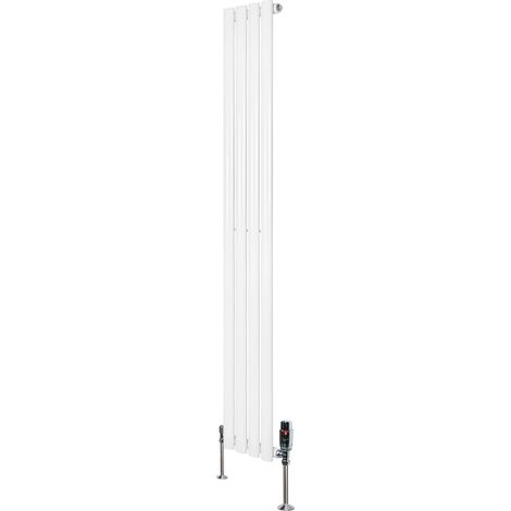 Oval Single Column Radiator & Valves – 1600mm x 240mm – White (1/5)