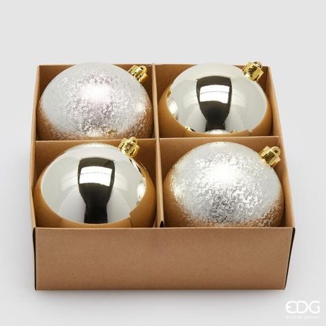 Confezione 4 Palline di natale D.10 Champagne
