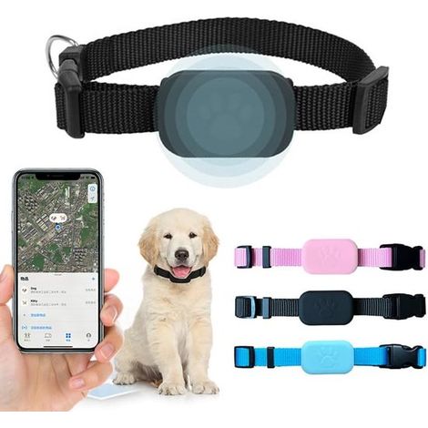 Collier GPS pour animaux - Portée illimitée - Dispositif anti-perte étanche pour chat et chien - Compatible iOS - Noir (1/5)