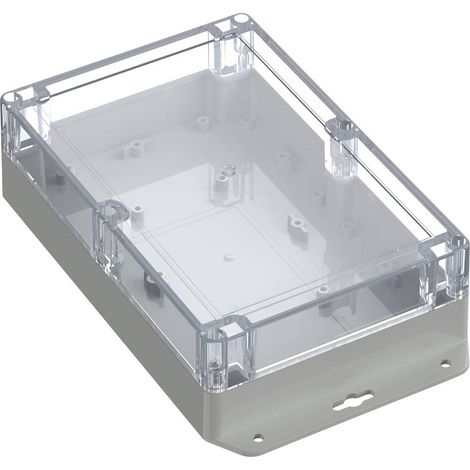 TRU COMPONENTS 6U07211406737 TC-13865332 Boîtier industriel 243.5 x 141.5 x 60.1 ABS-PC gris clair, transparent 1 pc(s)