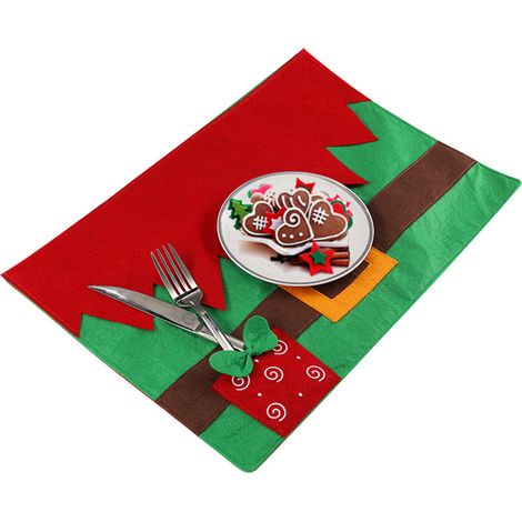 Napperons de Noël, sets de table antidérapants et lavables, décoration de table pour Noël, cadeau pour Thanksgiving, fêtes et dîners de fin d'année (1/4)