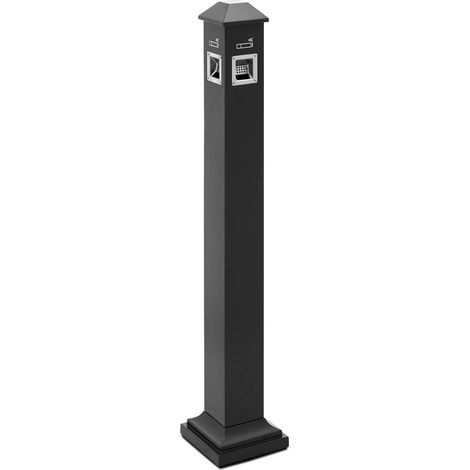 Posacenere da esterno indipendente per bar hotel e ristoranti con serratura 21,5 x 21,5 x 120,5 cm acciaio inox grigio scuro 140008559