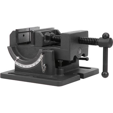 Drill press vise, cast iron body, corrosion-resistant hardware, 7.6 cm (3 in.) tilting attachment. (1/5)