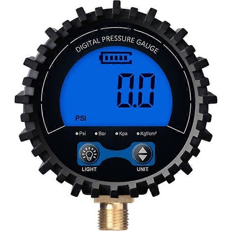 Manomètre à gaz M89B avec fond rétroéclairé bleu, précision de 1 %, 200 psi, alimentation par batterie, plusieurs unités disponibles : psi/kPa/bar/kgf cm² 1/8''