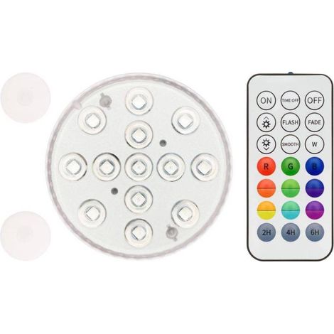 Base led submersible Ø8,5cm LED RGB IP68 avec télécommande Lotti