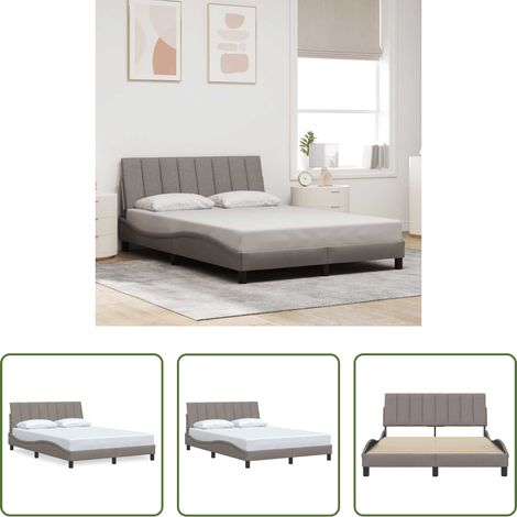 vidaXL Kopfteil -  Bettgestell ohne Matratze "Hanko" Taupe 120x200 cm Stoff (1/5)