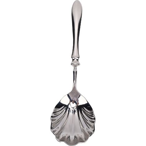 Cuillère de service en forme de coquillage en acier inoxydable avec manche ergonomique pour desserts, gâteaux et crèmes glacées. (1/5)