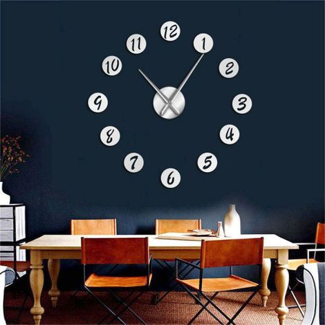 Horloge Murale - 27 Pouces - Chiffres Arabes - Acrylique Miroir - Silencieuse - Pour Maison et Bureau - 1 Pièce (1/3)