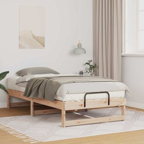 Estructura de cama con asas de transporte Marrón