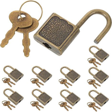 de 10 cadenas rétro en métal avec clés petits cadenas pour