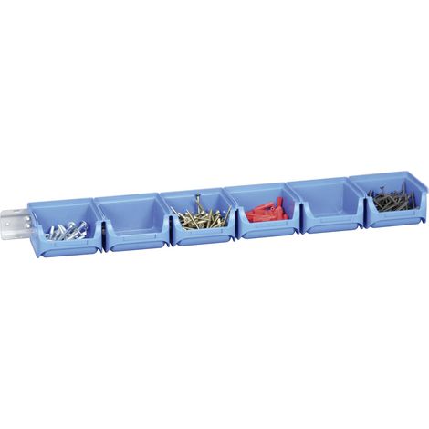 Allit Sichtboxen-Set mit Metallschiene blau Aufbewahrung (1/3)