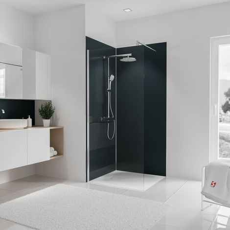 Lot de 2 panneaux muraux 90 x 210 cm, Anthracite, Schulte