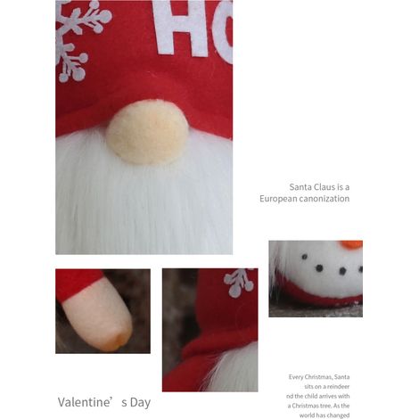 Weihnachtswichtel Rudolph Plüschtier ohne Gesicht für Zuhause, Weihnachtsbaumschmuck, Weihnachtswichtel mit Licht (1/5)