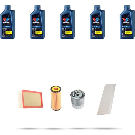 Kit tagliando 4 FILTRI e 5L OLIO compatibile con Mercedes Classe A (w169) A160 CDI 60kw Dal 2004 al 2012 (1/5)