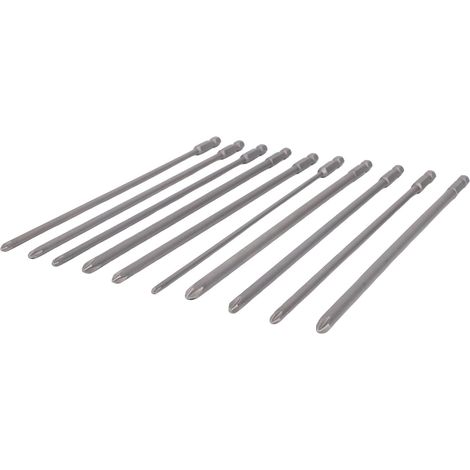 Lot de 10 embouts tournevis 1/4 pouce hex S2 acier allié 200mm pour bricolage entretien réparation (1/5)