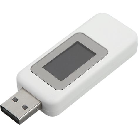 Détection de l'alimentation USB, lecture directe, visualisation facile, fonction de stockage hors tension, analyseur de puissance blanc (1/5)