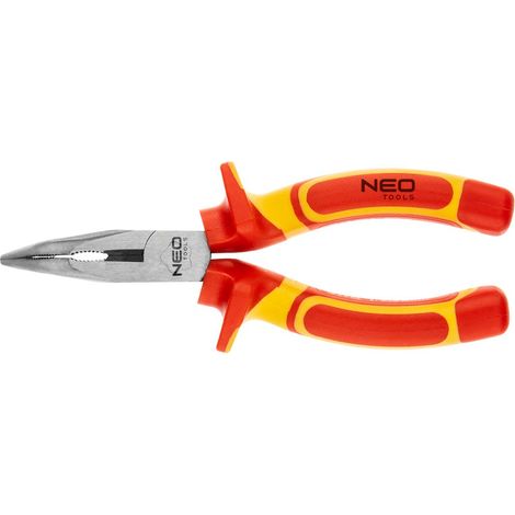 Pinze a becco lungo curve 160 mm 1000V, CrV, lucidate