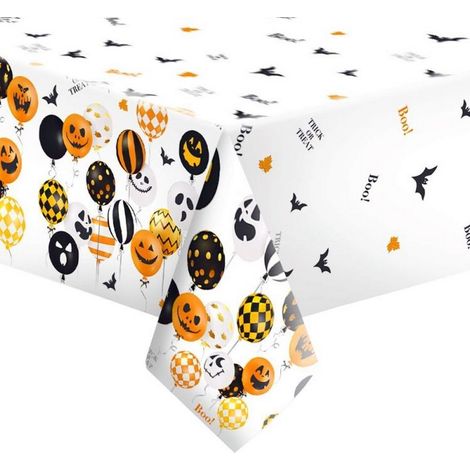 Nappe en papier pour Halloween avec ballons 120x180cm (1/4)