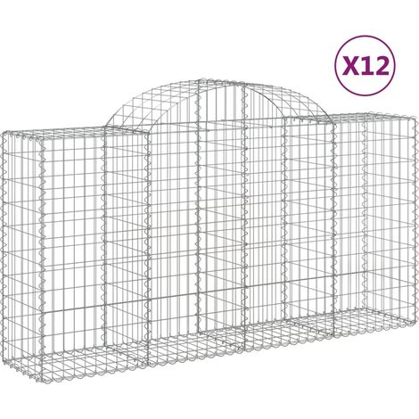 Maison Exclusive - Gabionen mit Hochbogen 12 Stk 200x50x100/120cm